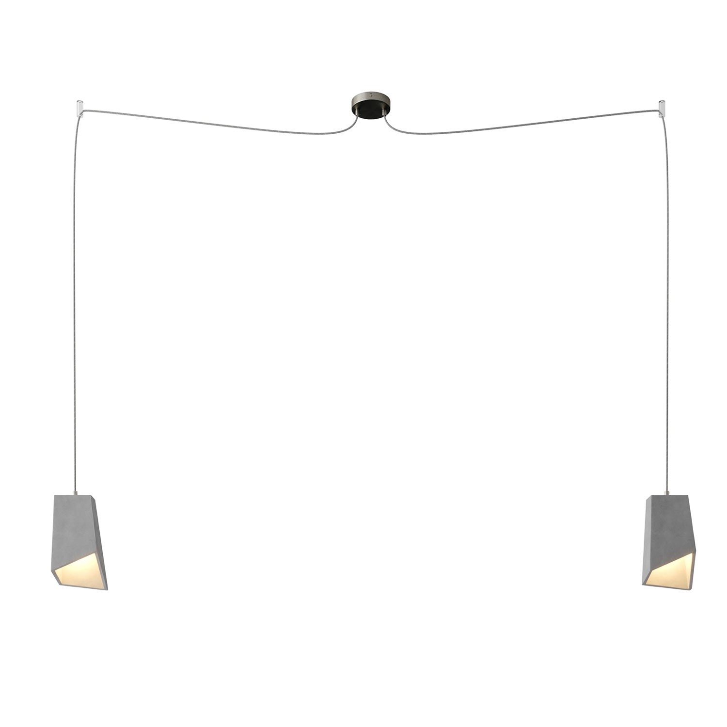 Spider - 2-light multi-pendant Made in Italy lamp featuring fabric cable and concrete lampshade