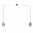 Spider - 2-light multi-pendant Made in Italy lamp featuring fabric cable and concrete lampshade