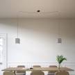 Spider - 2-light multi-pendant Made in Italy lamp featuring fabric cable and concrete lampshade