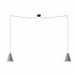 Spider - 2-light multi-pendant Made in Italy lamp featuring fabric cable and concrete lampshade