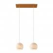 2-light pendant lamp with 675 mm rectangular XXL Rose-One, featuring fabric cable and Dome XS lampshade