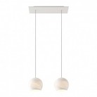 2-light pendant lamp with 675 mm rectangular XXL Rose-One, featuring fabric cable and Dome XS lampshade