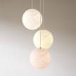 3-light pendant lamp with 400 mm round XXL Rose-One, featuring fabric cable and Sphere M lampshade