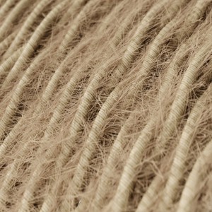TP13 Plain Khaki Marlene twisted lighting cable covered in hairy-effect fabric