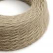 TP13 Plain Khaki Marlene twisted lighting cable covered in hairy-effect fabric