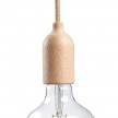 Wooden lamp holder E27 Kit with concealed cable clamp