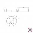 Cylindrical wooden 4-hole ceiling rose Kit