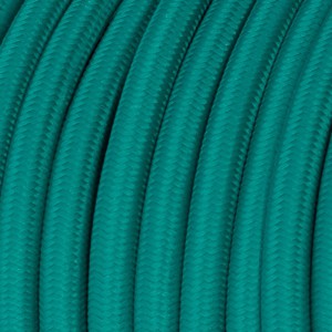 RM71 Turquoise Round Rayon Electrical Fabric Cloth Cord Cable