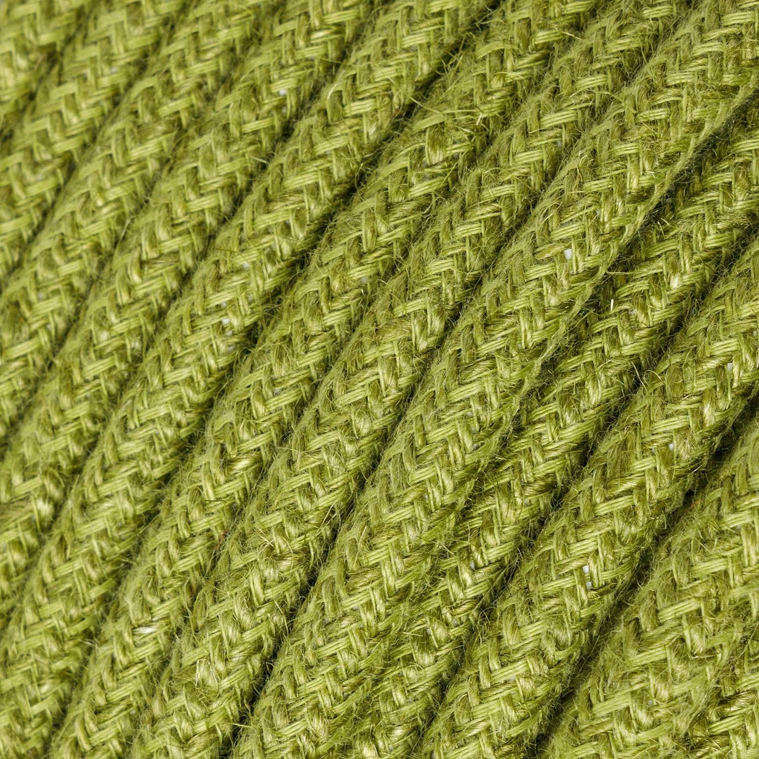 RN23 Hay Green Jute Round Electrical Fabric Cloth Cord Cable