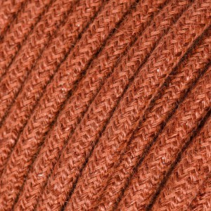 RN27 Orange Clay Jute Round Electrical Fabric Cloth Cord Cable