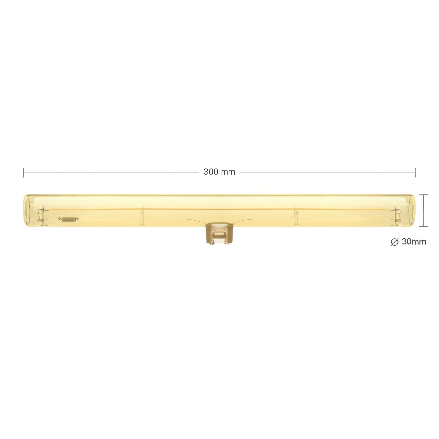 LED Linear Golden S14d Light Bulb - length 300 mm 6,5W 320Lm 1900K Dimmable