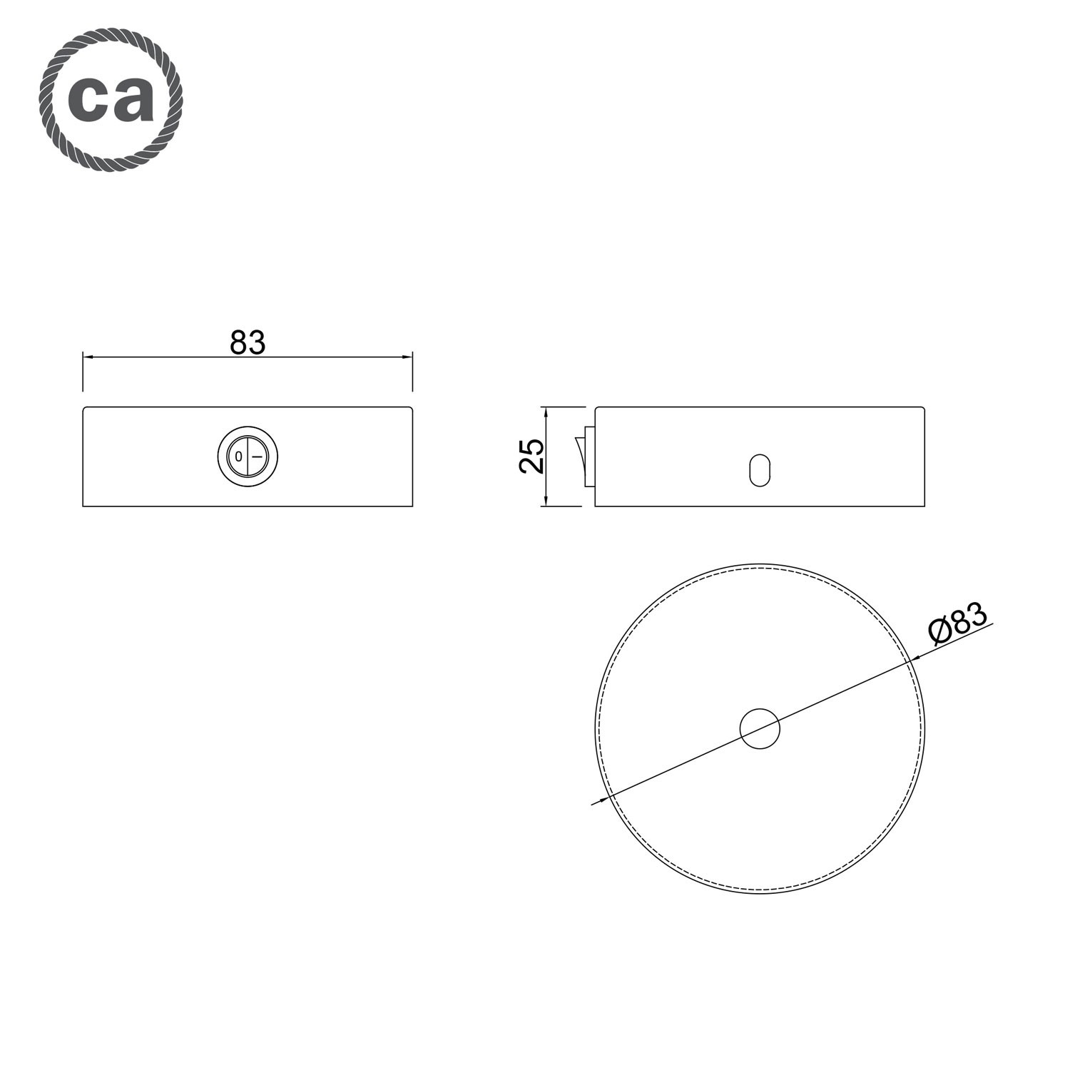 Mini metal cylindrical rose kit with switch