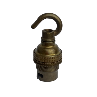 Lampholder Small Brass with Hook bayonet B22