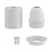Semi-threaded metal E27 lamp holder kit with concealed cable clamp