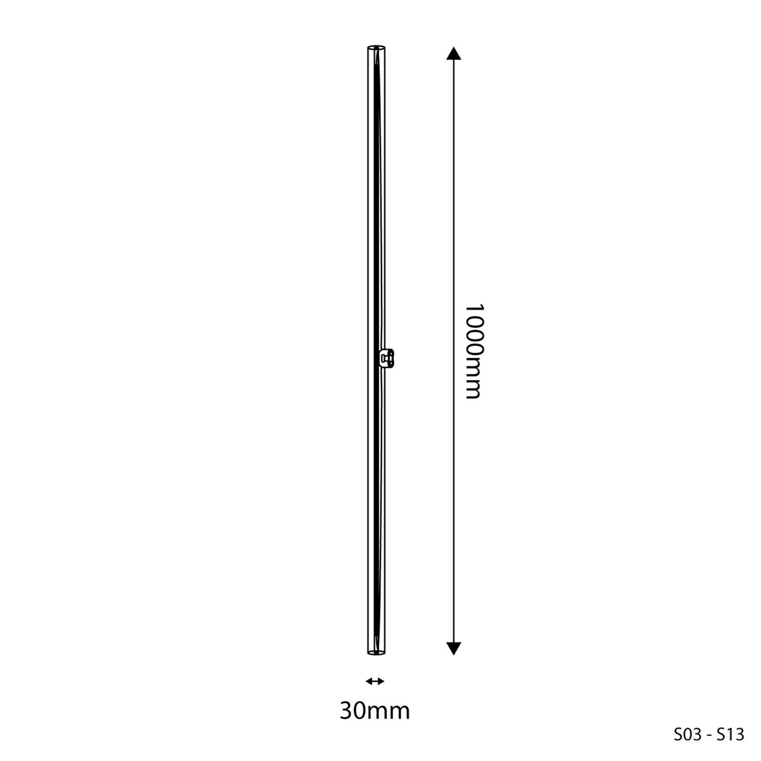 LED Linear Porcelain Effect S14d Light Bulb - length 1000 mm 9W 705Lm 2700K Dimmable - S13