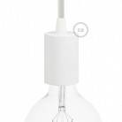 Cylindrical metal E27 lamp holder kit: Gloss White