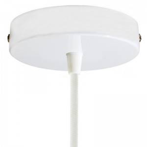 Cylindrical metal ceiling rose kit: Gloss White