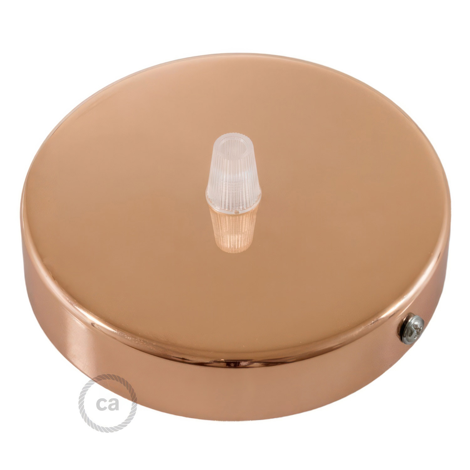 Cylindrical metal ceiling rose kit: Gloss White