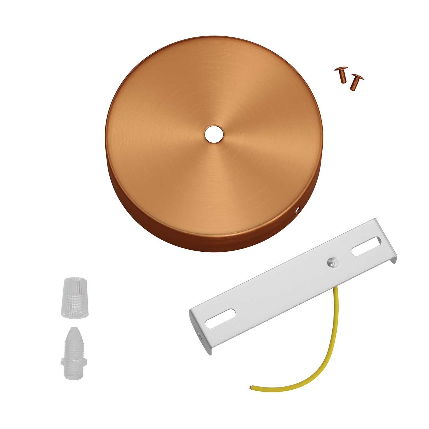 Cylindrical metal ceiling rose kit: Gloss White