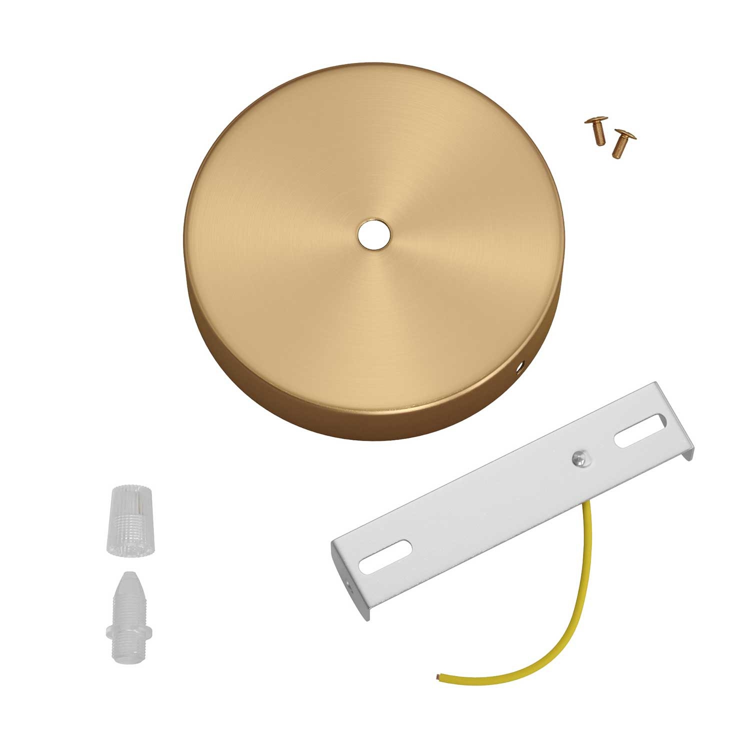 Cylindrical metal ceiling rose kit: Gloss White