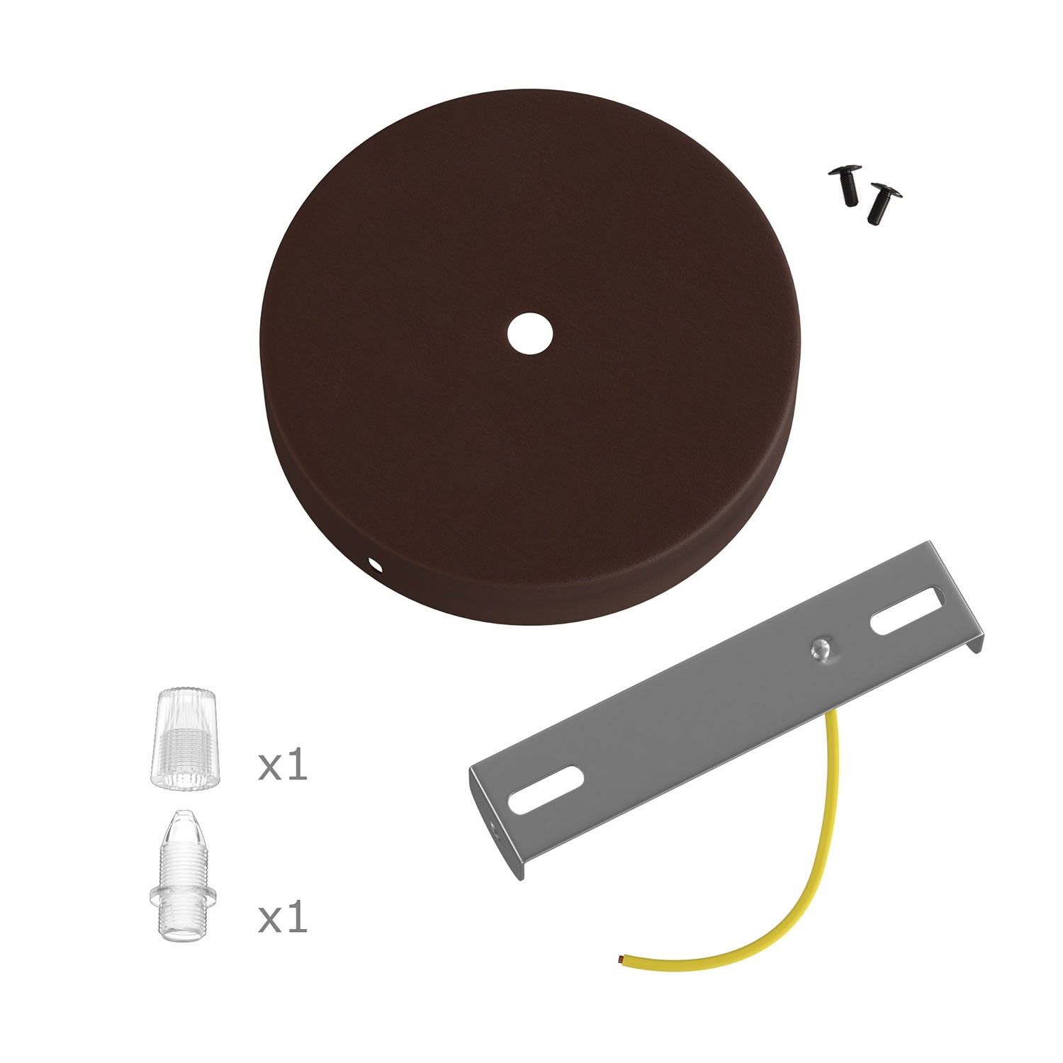 Cylindrical metal ceiling rose kit: Gloss White