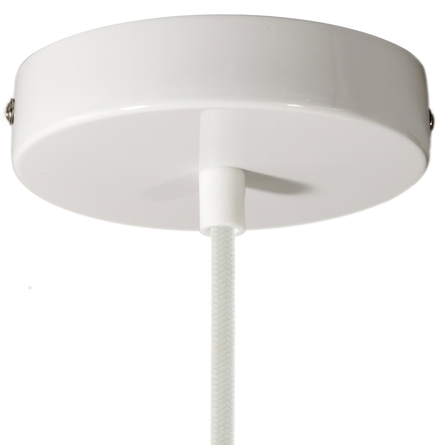 Cylindrical metal ceiling rose kit: Gloss White