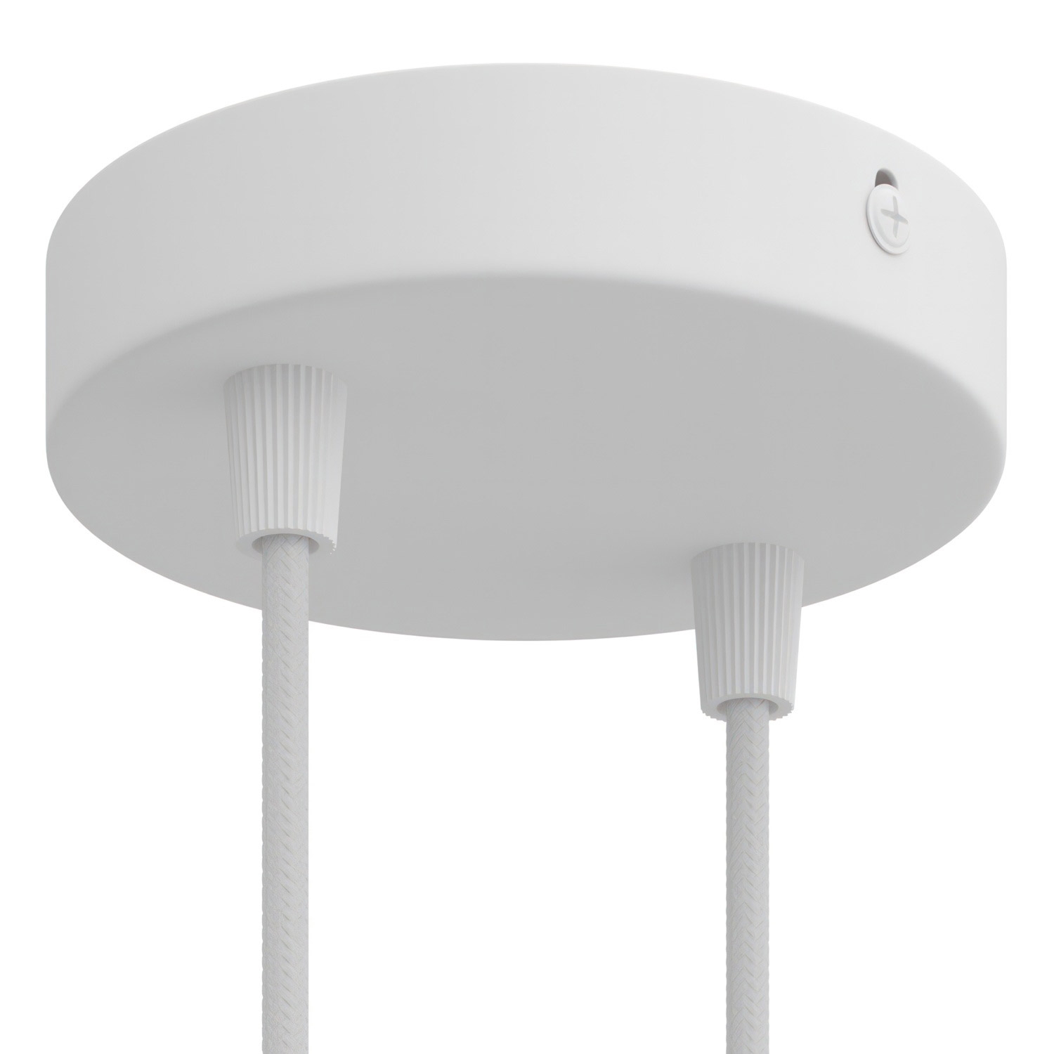 Cylindrical metal 2-hole ceiling rose kit: Gloss White