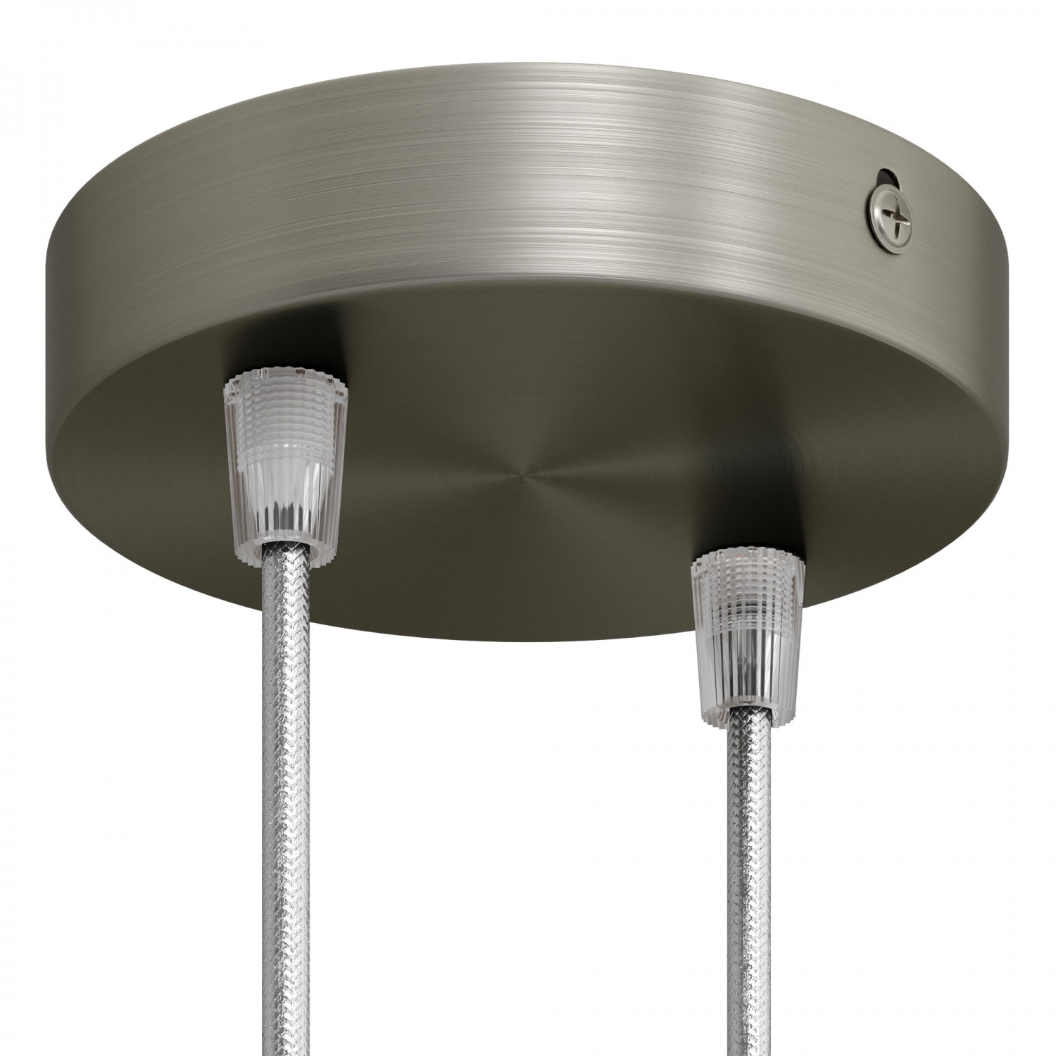Cylindrical metal 2-hole ceiling rose kit: Gloss White