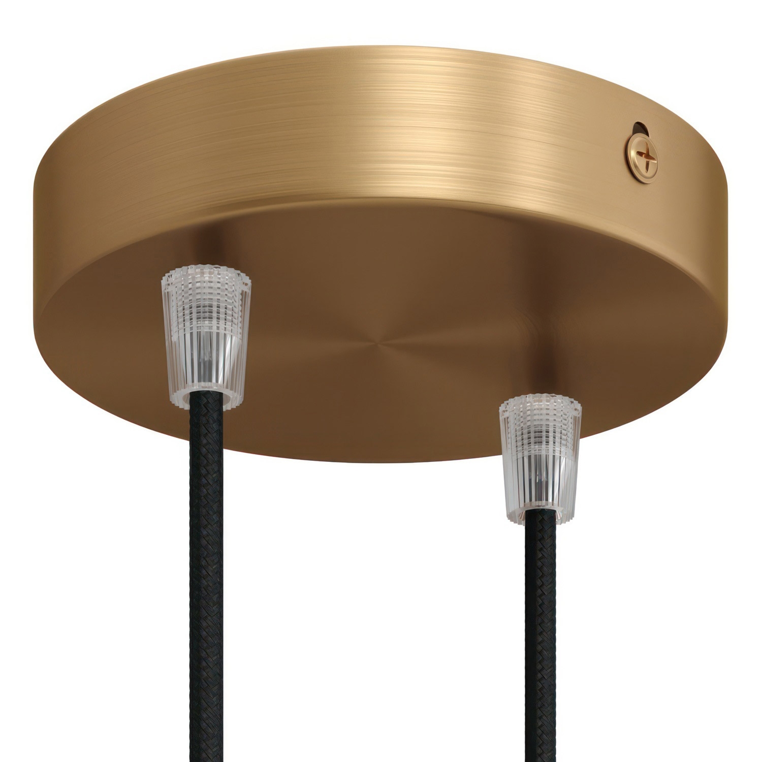 Cylindrical metal 2-hole ceiling rose kit: Gloss White