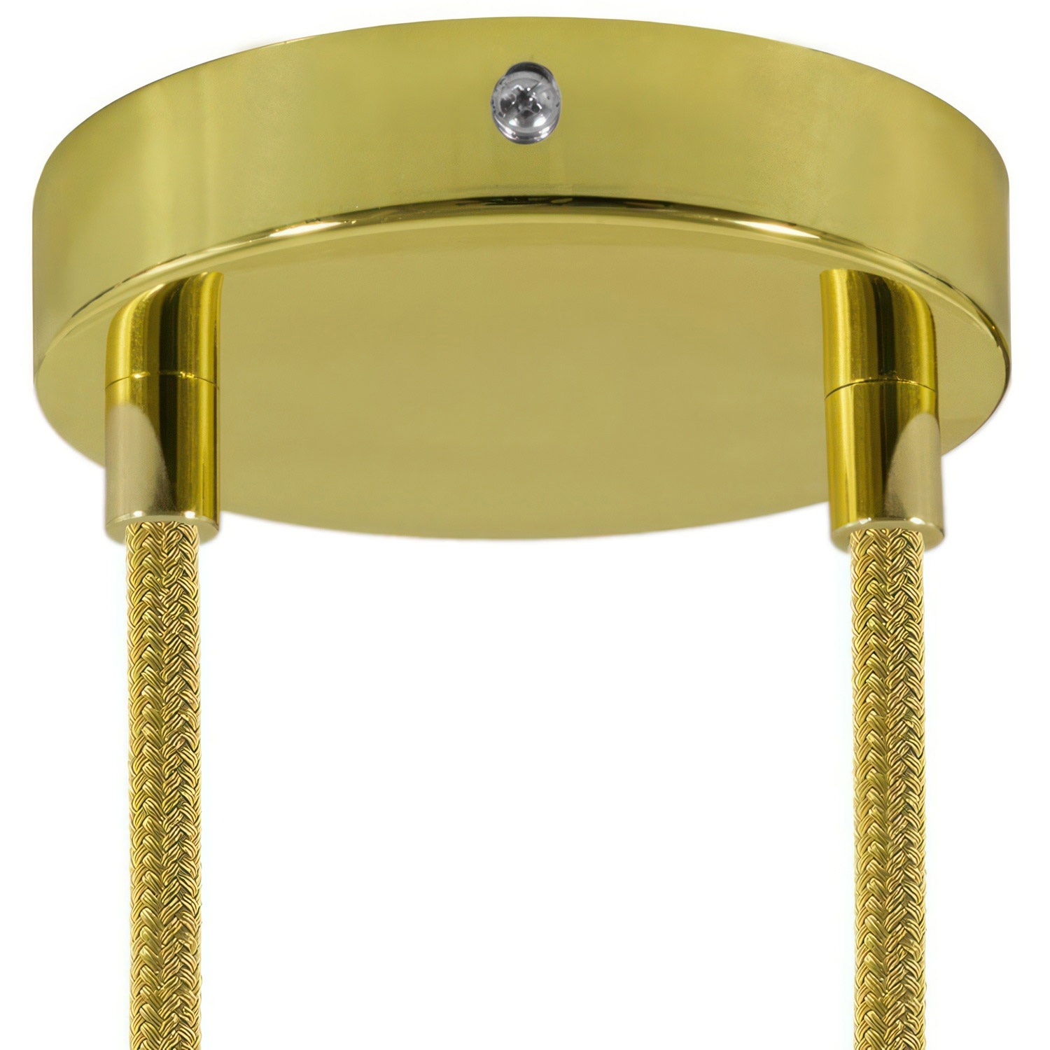 Cylindrical metal 2-hole ceiling rose kit: Gloss White