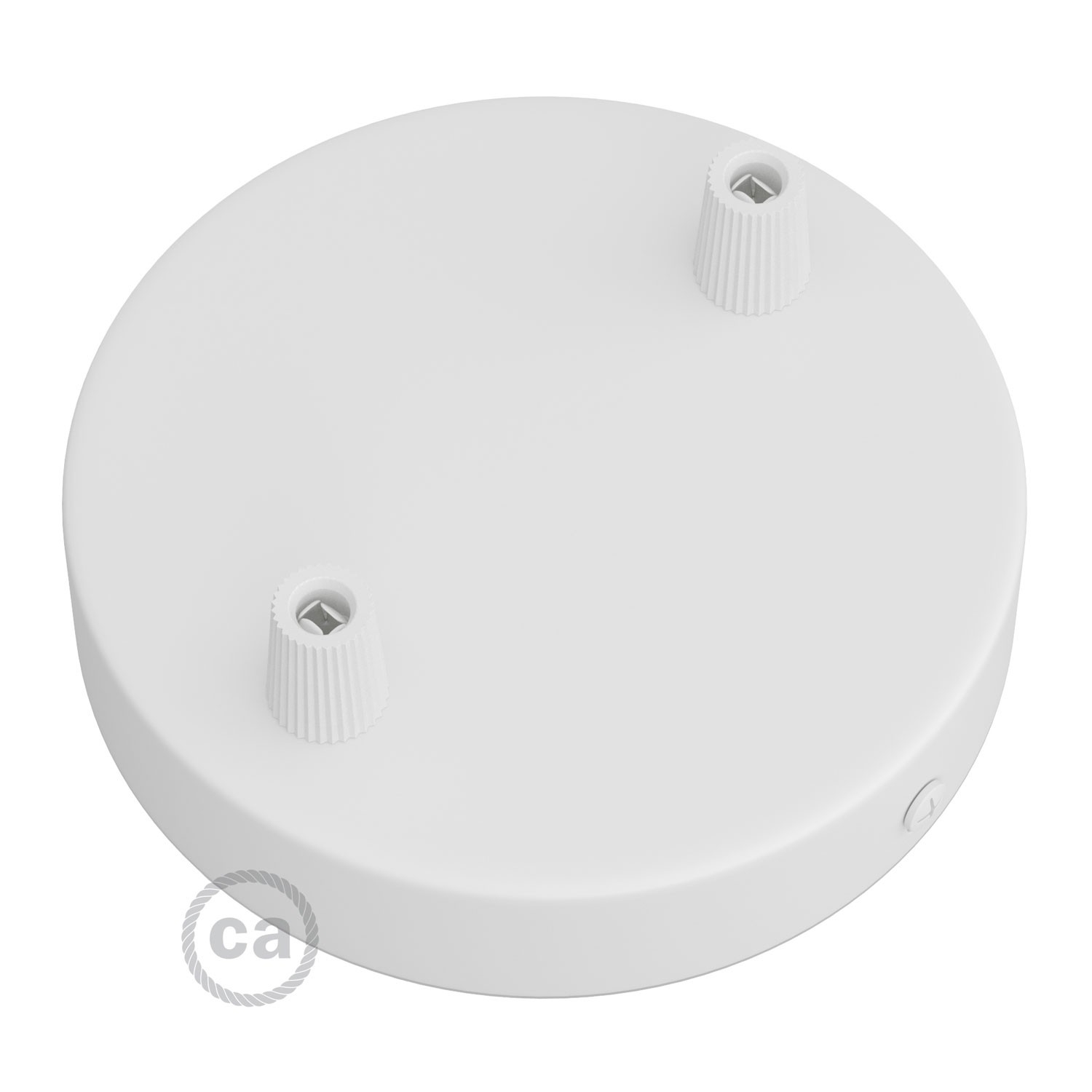 Cylindrical metal 2-hole ceiling rose kit: Gloss White