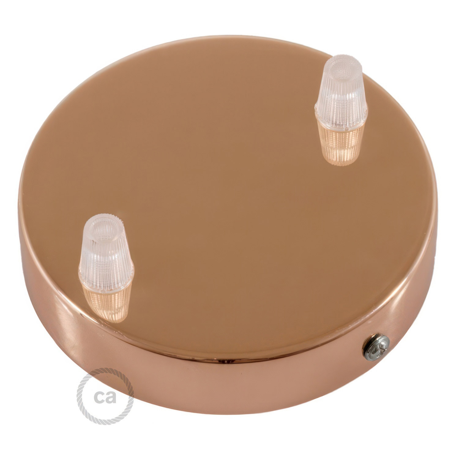 Cylindrical metal 2-hole ceiling rose kit: Gloss White