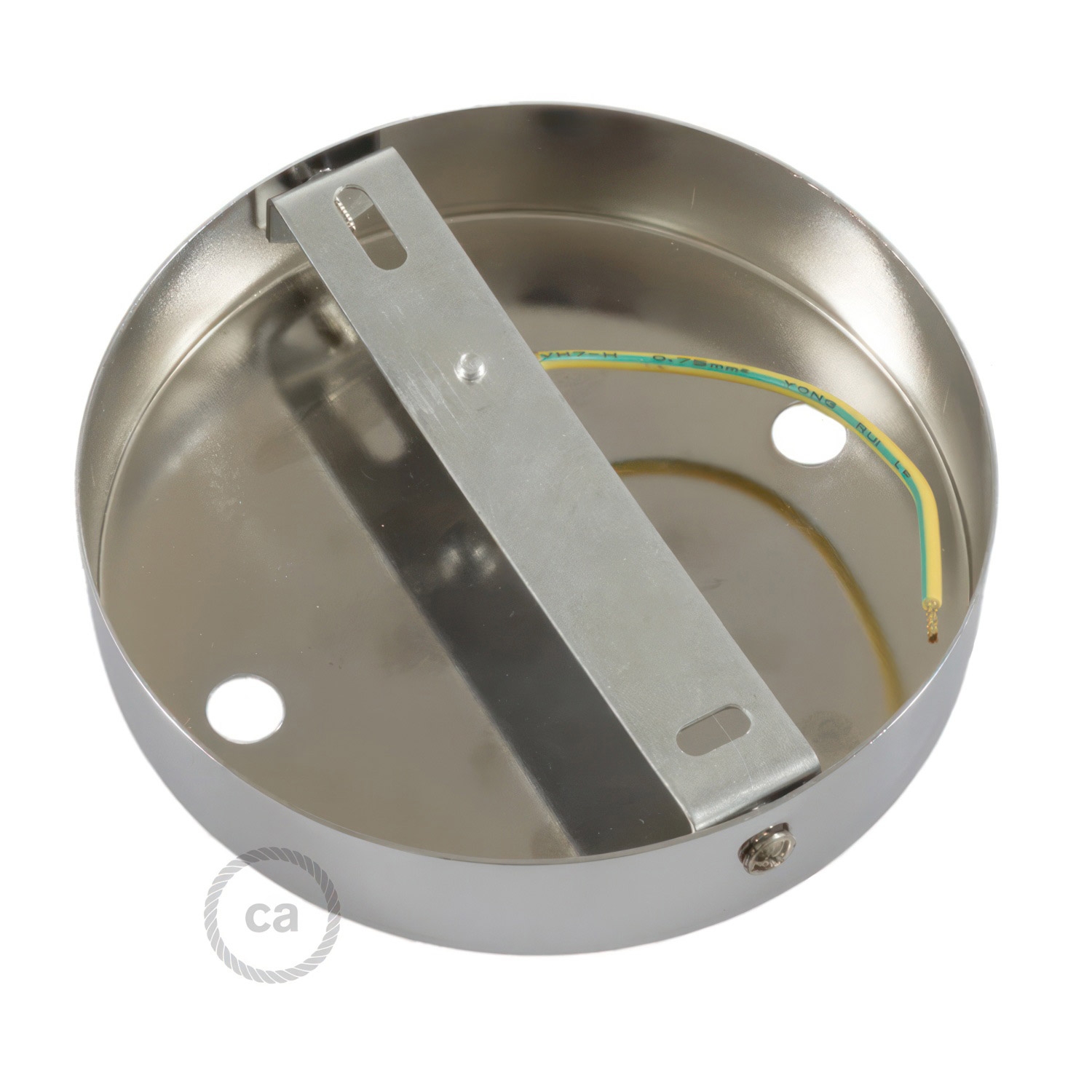 Cylindrical metal 2-hole ceiling rose kit: Gloss White