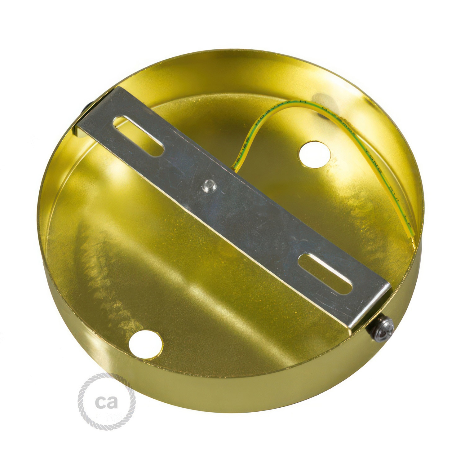 Cylindrical metal 2-hole ceiling rose kit: Gloss White
