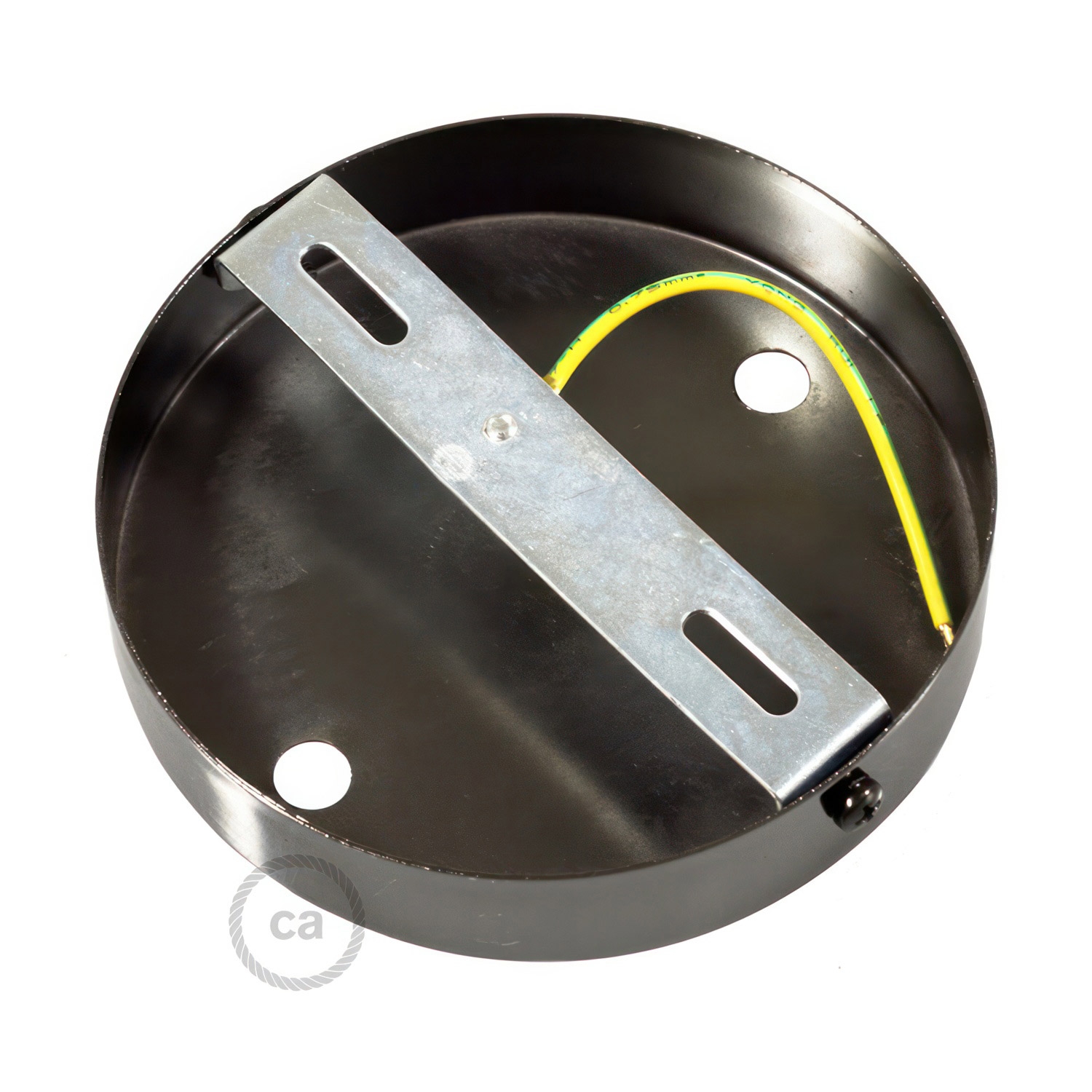 Cylindrical metal 2-hole ceiling rose kit: Gloss White