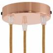 Cylindrical metal 3-hole ceiling rose kit: Gloss White