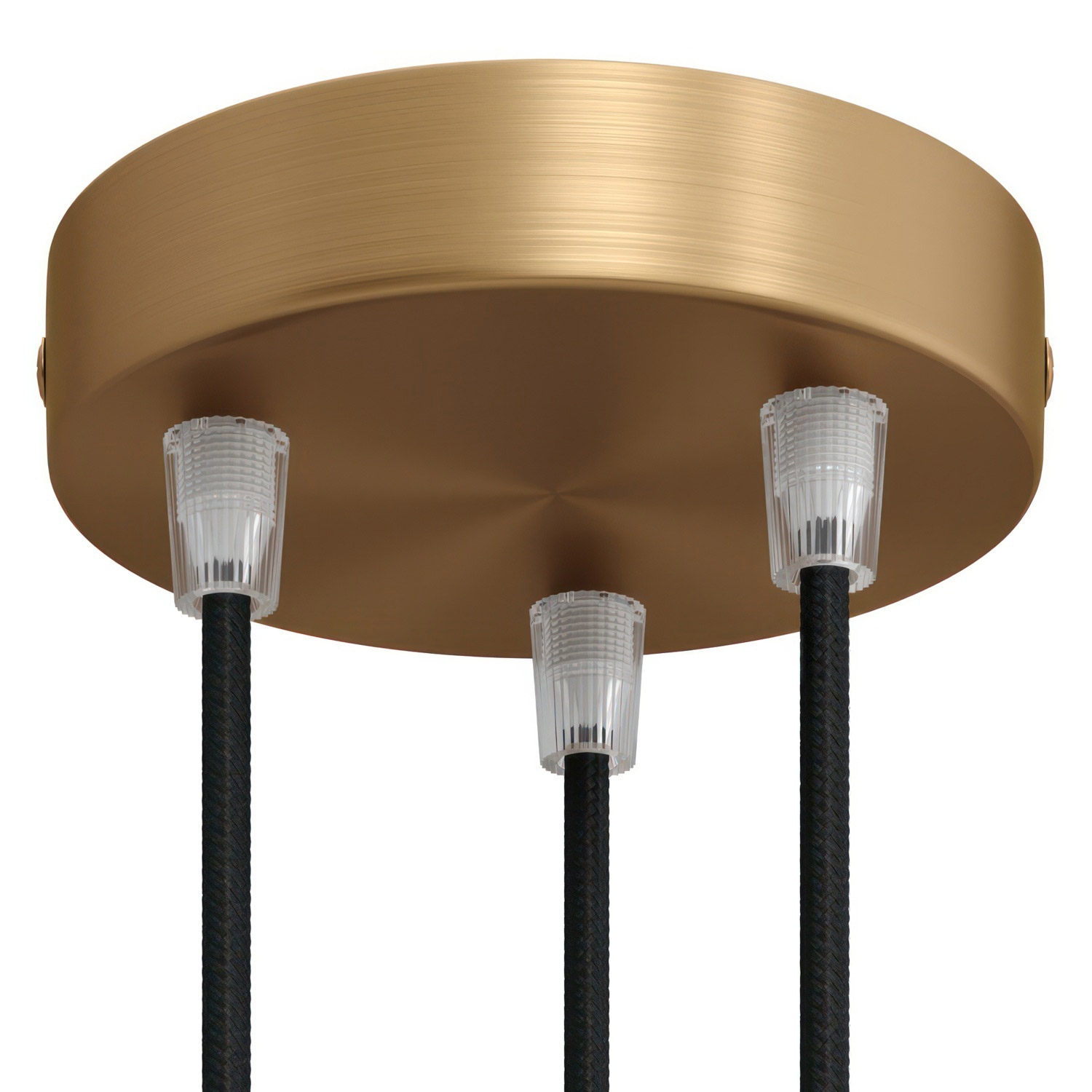 Cylindrical metal 3-hole ceiling rose kit: Gloss White