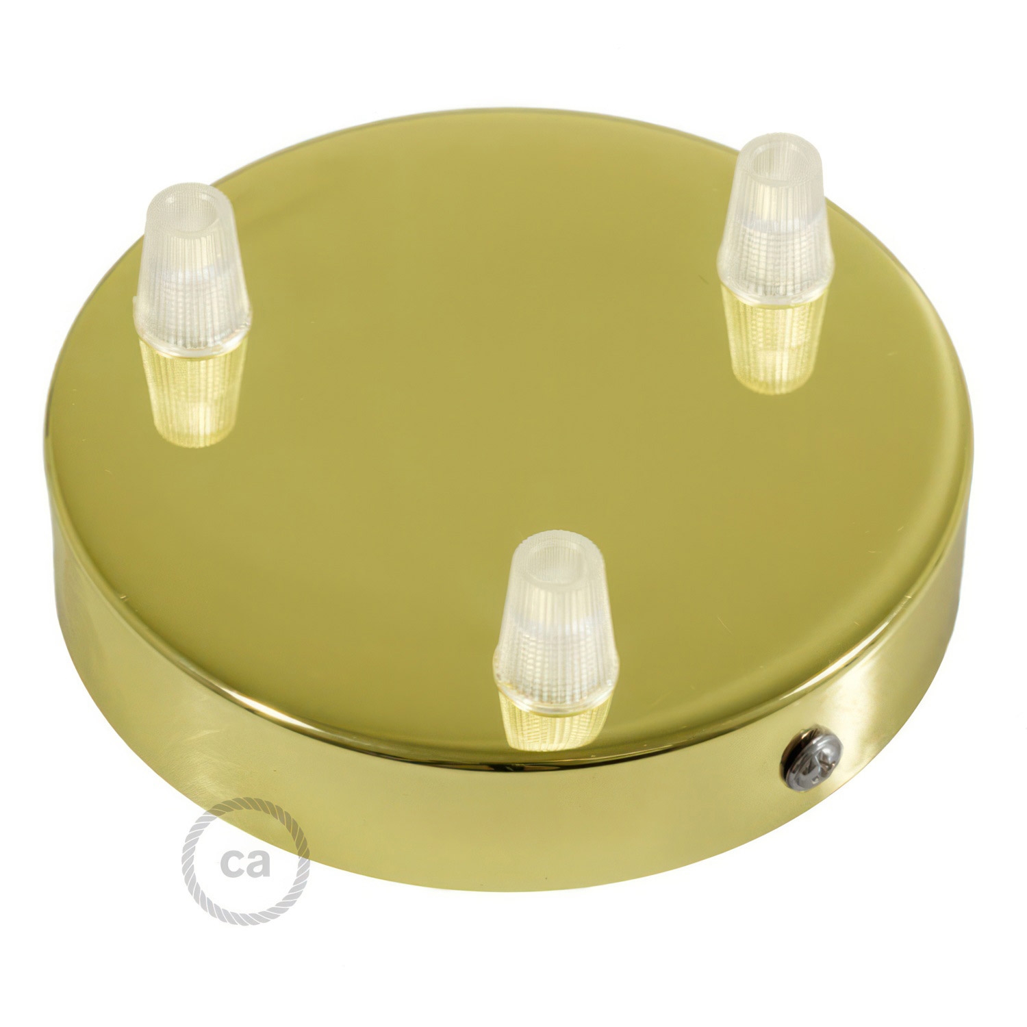 Cylindrical metal 3-hole ceiling rose kit: Gloss White