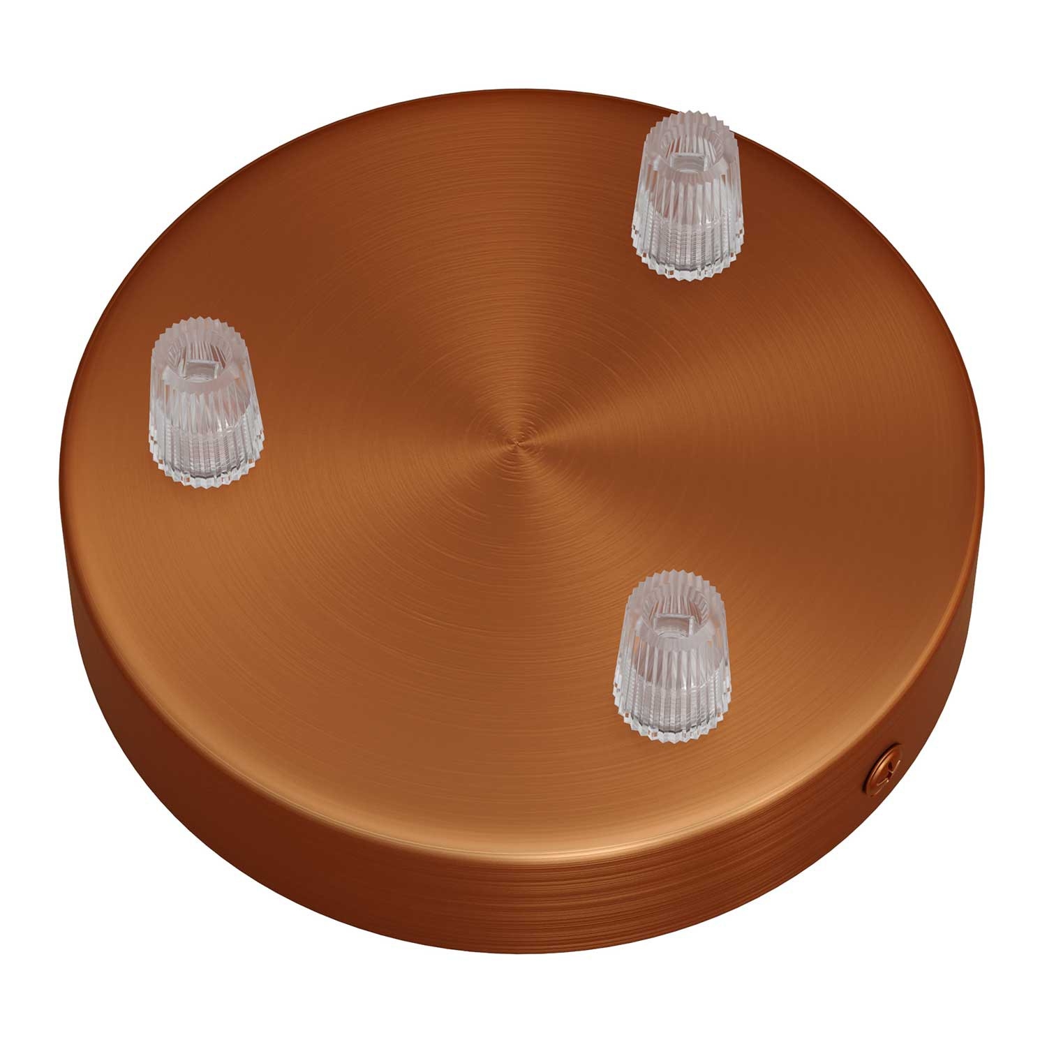 Cylindrical metal 3-hole ceiling rose kit: Gloss White