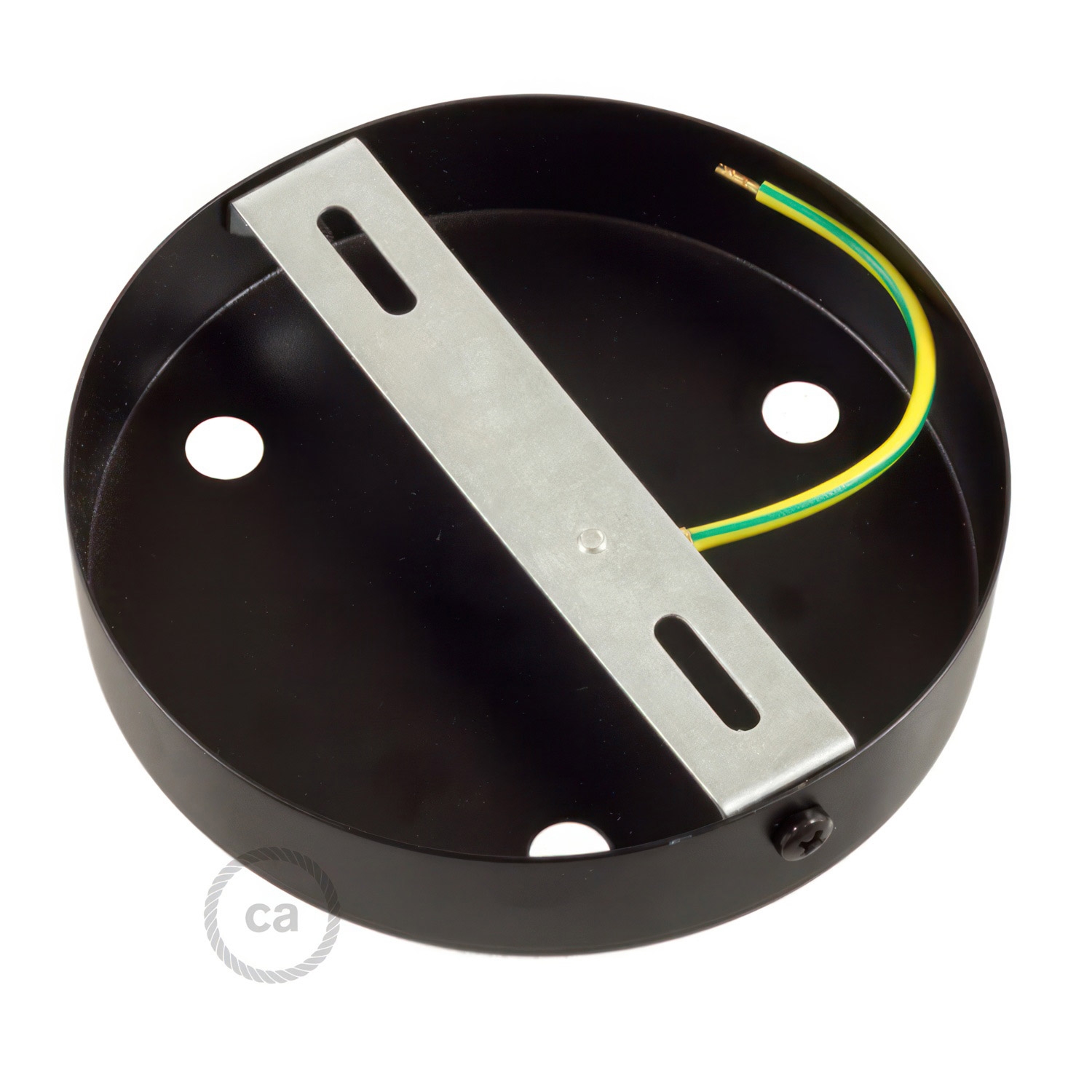 Cylindrical metal 3-hole ceiling rose kit: Gloss White