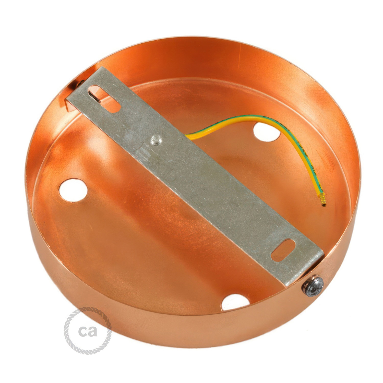 Cylindrical metal 3-hole ceiling rose kit: Gloss White