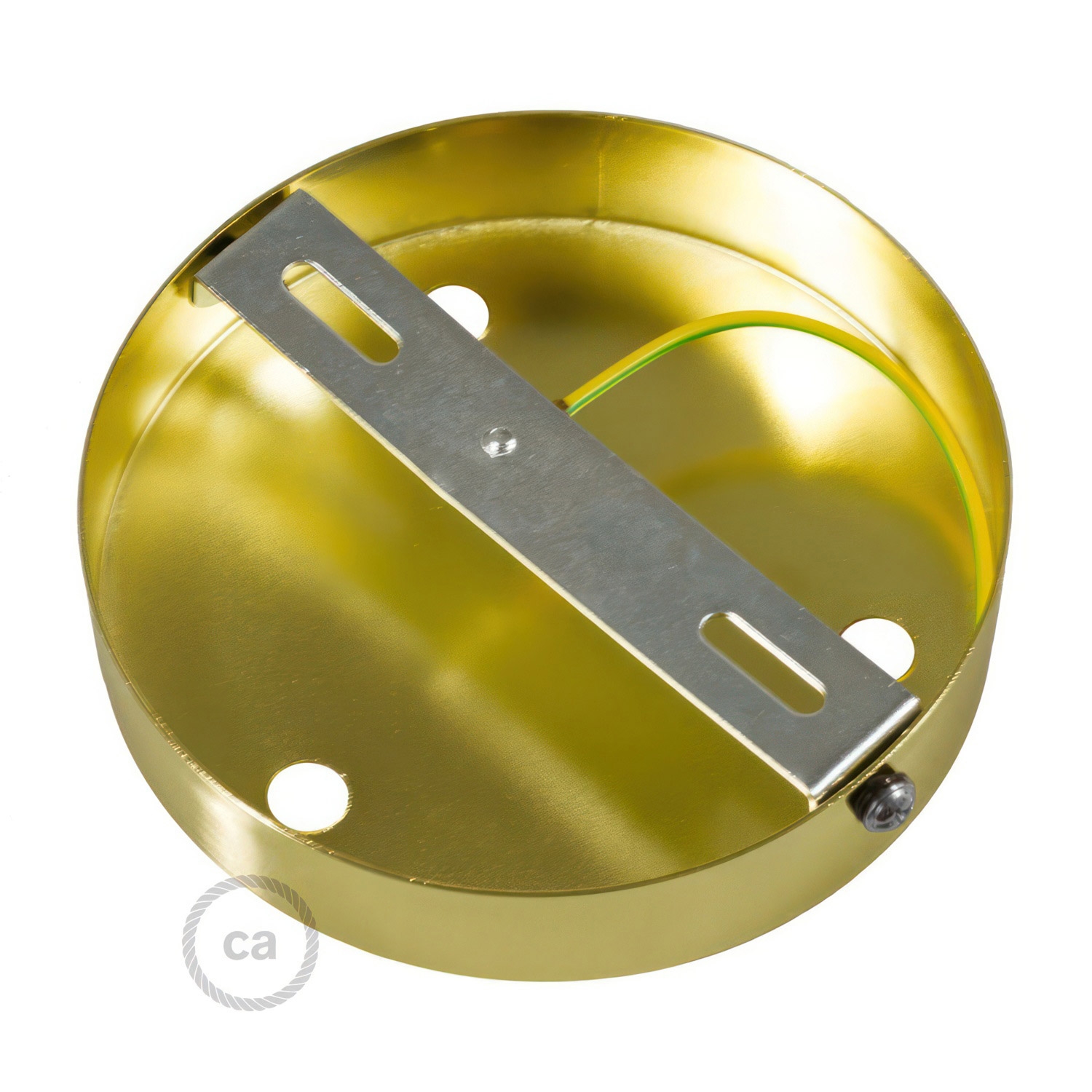 Cylindrical metal 3-hole ceiling rose kit: Gloss White