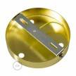 Cylindrical metal 3-hole ceiling rose kit: Gloss White