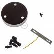 Cylindrical metal 3-hole ceiling rose kit: Gloss White
