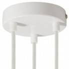 Cylindrical metal 3-hole ceiling rose kit: Gloss White