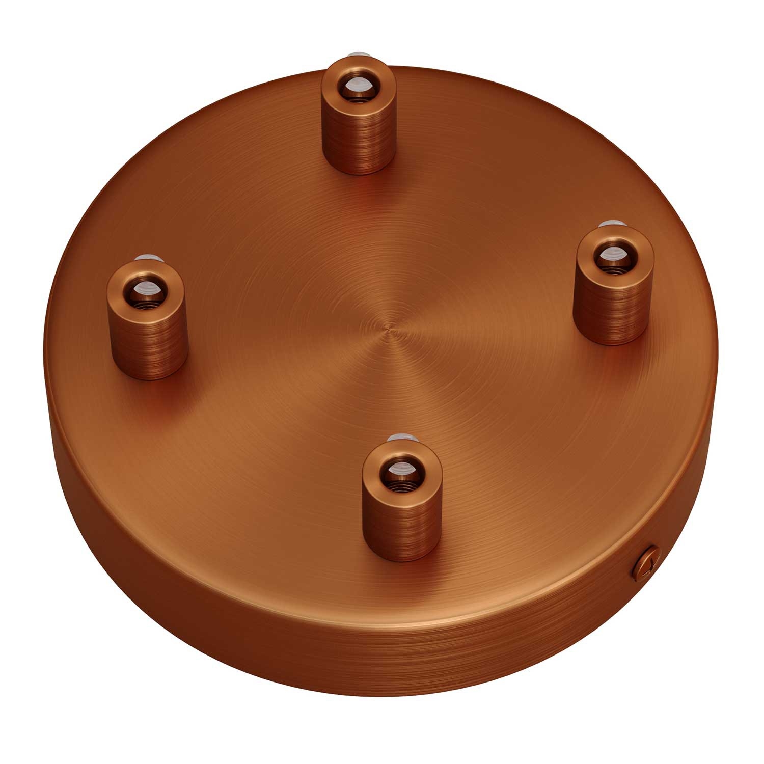 Cylindrical metal 4-hole ceiling rose kit: Gloss White