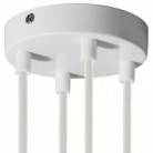 Cylindrical metal 4-hole ceiling rose kit: Gloss White
