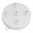 Cylindrical metal 5-hole ceiling rose kit: Gloss White