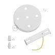 Cylindrical metal 5-hole ceiling rose kit: Gloss White