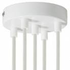 Cylindrical metal 5-hole ceiling rose kit: Gloss White
